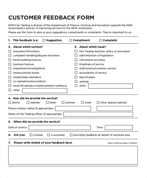 Customer Feedback Form Templates 13 Free Xlsx Docs And Pdf Samples