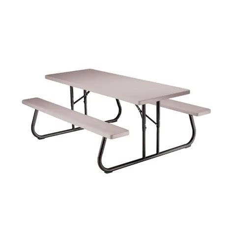 Lifetime Model 22119 72in Gray Resin Rectangular Folding Picnic Table Conspec Limited Berm