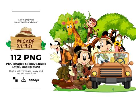 Safari Mickey Mouse Cliparts Png Mickey Safari Mickey Etsy