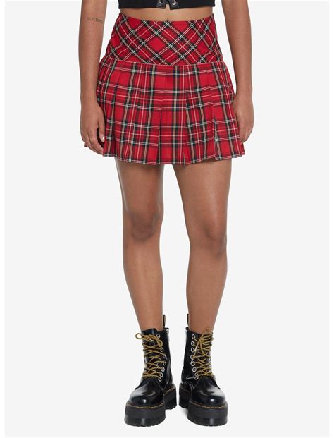 Royal Bones By Tripp Red Plaid Skirt Hot Topic