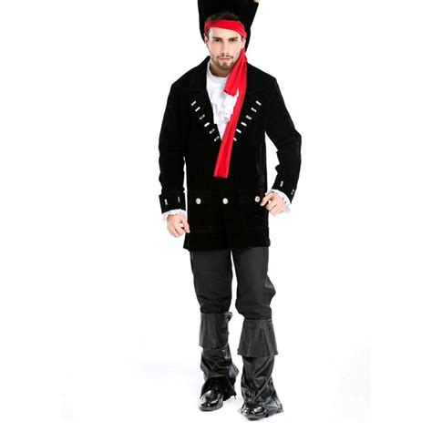 cool party performances pirates captain cosplay uniforms pirate cap black halloween costumes