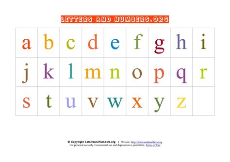 Alphabet soup magnetic letter match.pdf. Printable A-Z Letter Chart in Lowercase | Letters and ...