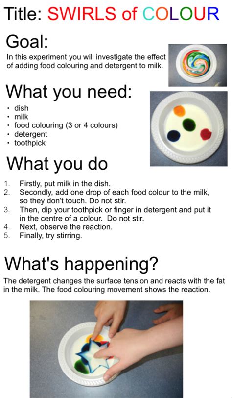 Maybe you would like to learn more about one of these? Milk, detergent and food colouring produce Swirls of ...