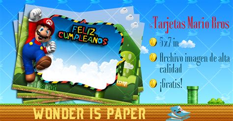 Tarjeta CumpleaÑos Mario Bros Wonder Is Paper