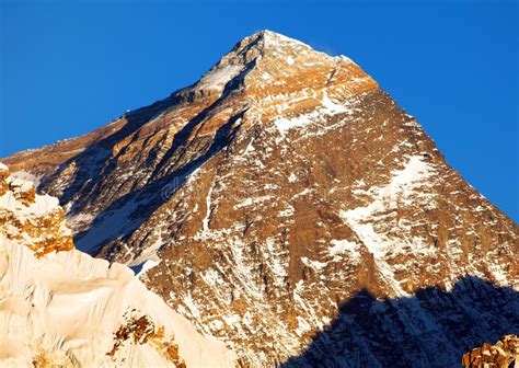 Evening Panoramic View Of Mount Everest With Blue Sky Stock Image