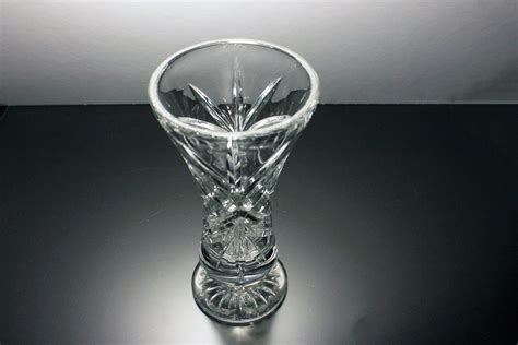 Crystal Footed Vase Cut Glass Vase Bud Vase Fan And Crisscross