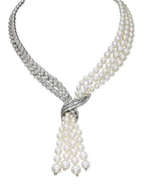 A Cultured Pearl And Diamond Necklace By Sterl Christie S