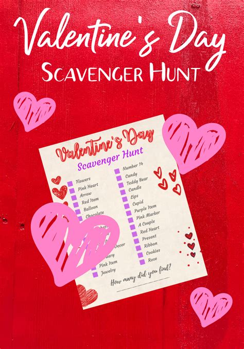 Valentine Scavenger Hunt Printable Great For Kids And Classrooms