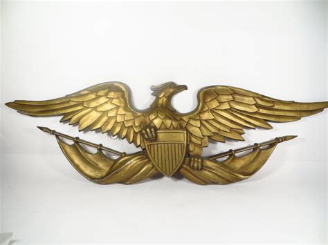 vintage metal sexton eagle wall plaque gold tone metal eagle