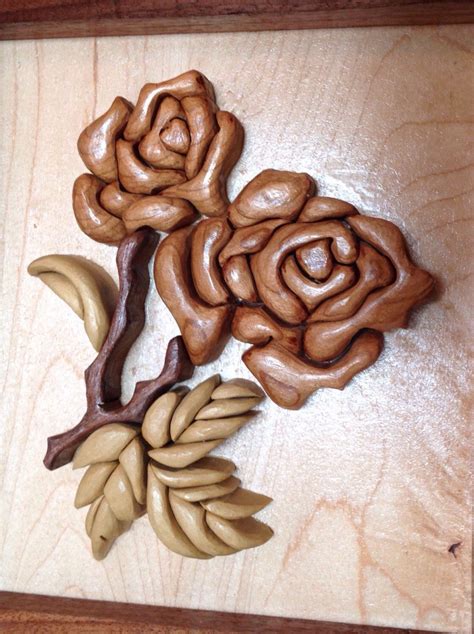 Wooden Rose Flower Intarsia Wooden Roses Intarsia Wood Patterns