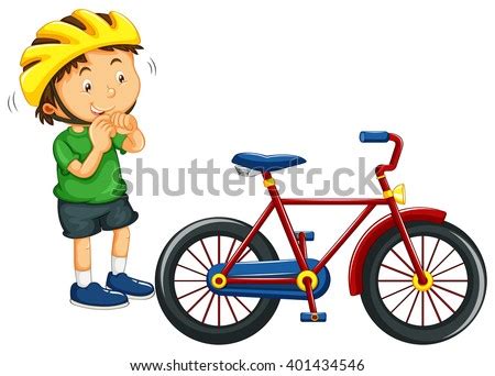 Worldwide shipping available at society6.com. Boy Wearing Helmet Before Riding Bike Stock Vector ...