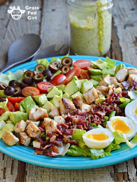 Keto Cobb Salad Recipe With Green Goddess Dressing Easy Taco Salad