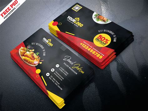 Nextdayflyers offers fast and affordable business card printing. Fast Food Restaurant Business Card Template - Download PSD