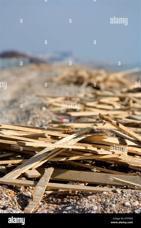 Ferring Seafront Beach Pollution Huge Quantities Of Timber Washed Up