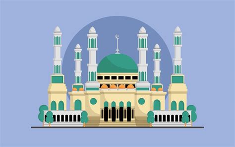 Large Islamic Mosque Vector Illustration 2078798 Vector Art At Vecteezy