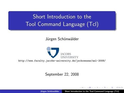 Short Introduction To The Tool Command Language Tcl Computer