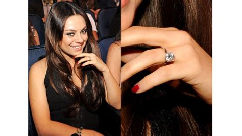 Mila Kunis Round Diamond Engagement Ring Set In A Six Prong Classic Tiffany Style Setting