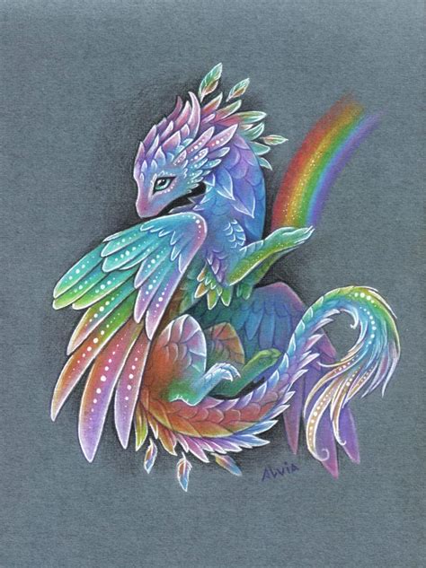 Rainbow Dragon Framed Art Print By Alviaalcedo Vector Black X Small