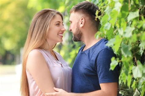 Happy Loving Couple Outdoors Stock Photo Image Of Beautiful Date