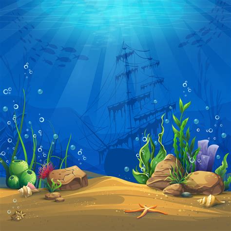 Underwater World Game Background Vector 01 Free Download