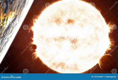 Sun Red Giant Star Earth Venus And Mercury Elements Of The Image