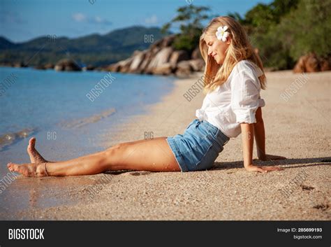 Beautiful Girl Sea Image And Photo Free Trial Bigstock