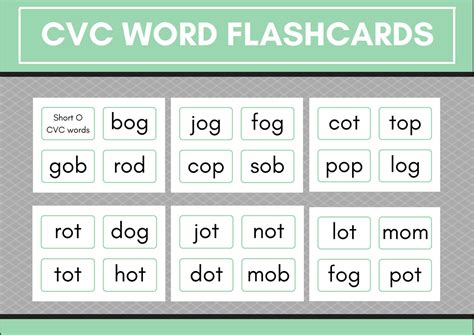 Cvc Word Flashcards Reading Practice Early Leaning 3 Etsy