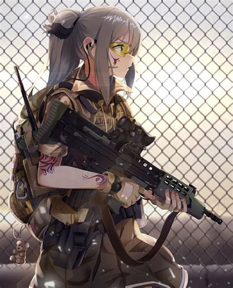 anime girl guns hd phone wallpaper peakpx