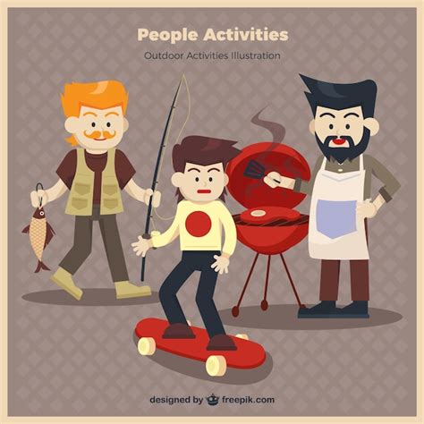 Free Vector People Doing Funny Activities