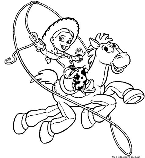 Printable Toy Story Jessie And Bullseye Colouring Pages Printable