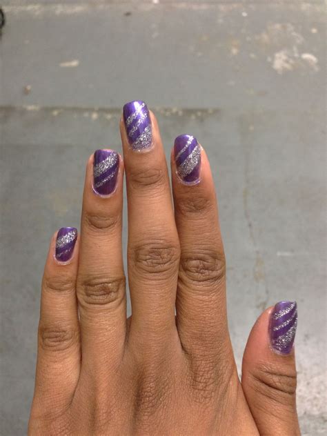 Silver And Purple Nails Cowboy Nails Mauve Nails Purple Nails