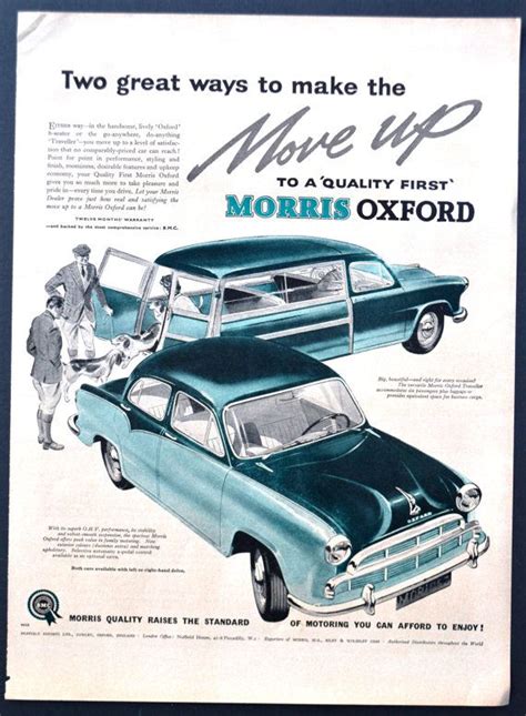 1957 Morris Oxford Car And Wagon Vintage Print Ad International Ad