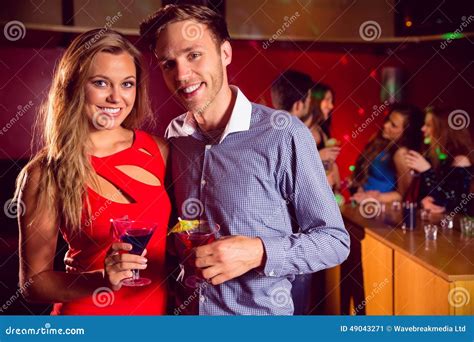 Cute Couple Drinking Cocktails Together Stock Image Image Of Young Group 49043271
