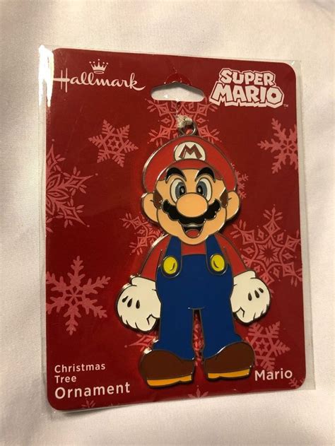 Hallmark 2018 Super Mario Flat Metal Mario Christmas Tree Ornament New