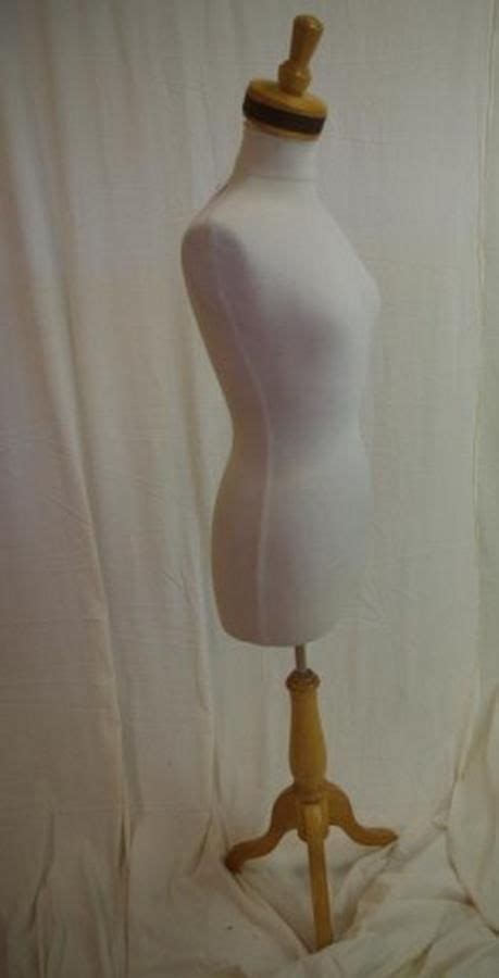 White Knit Dressmakers Mannequin With Wooden Stand Mannequins