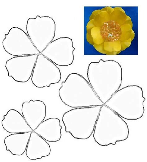 Flores De Foami Patrones Imagui Paper Flower Template Felt Flower