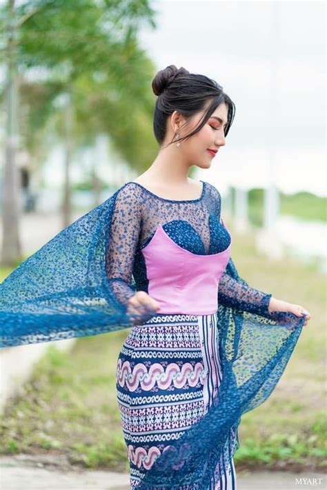 𝐌𝐚𝐲 𝐓𝐡𝐢𝐭 𝐋𝐰𝐢𝐧 in 2023 Myanmar dress design Beauty Designer dresses