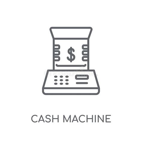 Cash Machine Linear Icon Modern Outline Cash Machine Logo Conce Stock
