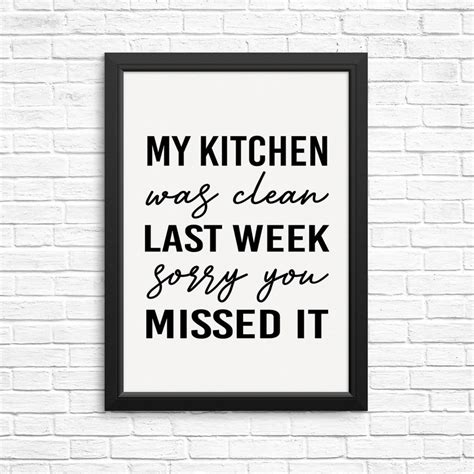 Funny Kitchen Quote Wall Decor Art Print Poster My Kitchen Etsy