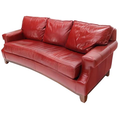 Red Leather Sofa At 1stdibs