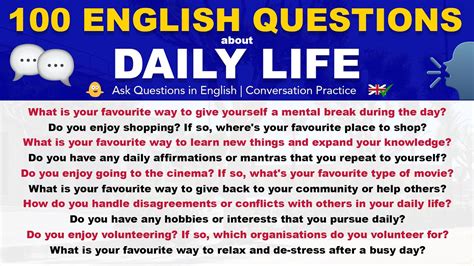 100 English Questions About Daily Life Ask Questions In English