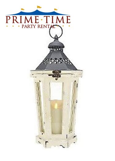 Rustic Ivory Lantern Prime Time Party And Event Rental