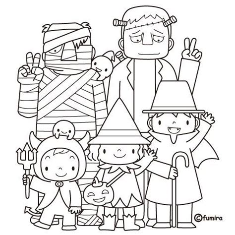 Going trick or treating colouring page. 30+ Free Printable Cute Halloween Drawings-Coloring ...