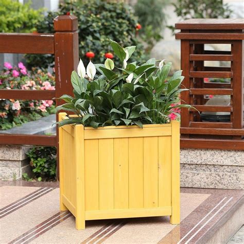 Hemlock Medium Square Planter Brown Traditional No Square