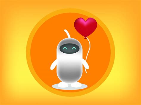 Animated Robot Holding Heart Shape Balloon Free Image By Inderpreet