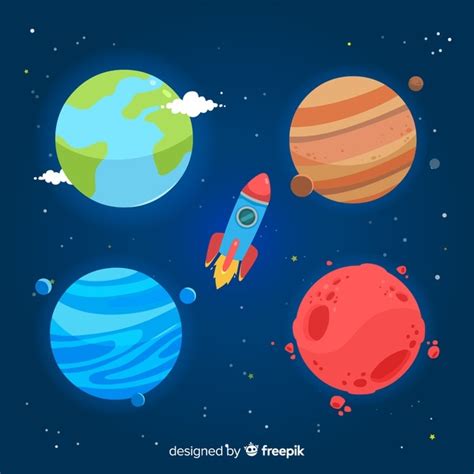 Free Vector Flat Design Planet Collection