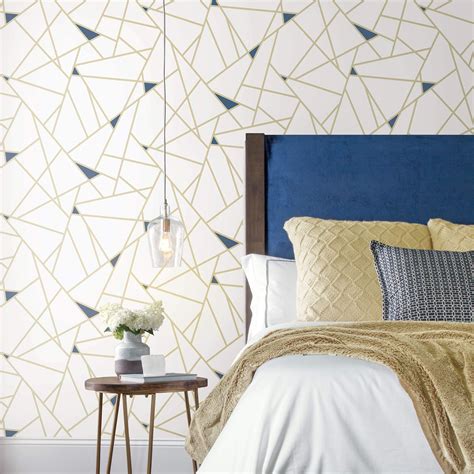Fracture Geometric Peel And Stick Wallpaper Gold Us Wall Decor