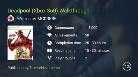 Deadpool Xbox 360 Walkthrough