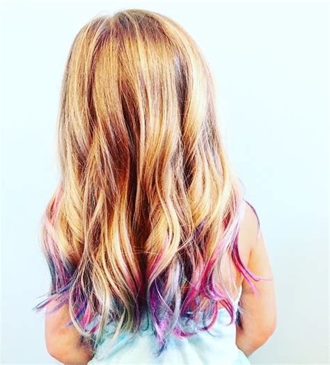 Little Girls Colorful Mermaid Hair Colored Hair Tips