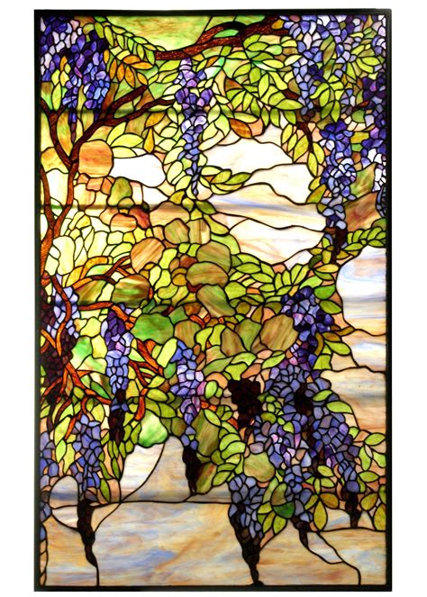 Meyda 25 5 W X 42 H Tiffany Wisteria And Snowball Stained Glass Window Wisteria Stained Glass